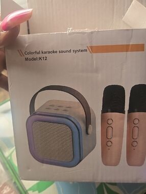 K12 Portable Karaoke Speaker with Dual Microphones - Purple/Black